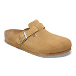 Birkenstock Boston clog in cork brown corduroy with adjustable buckle strap