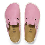 Birkenstock Boston clogs in pink suede leather with adjustable strap
