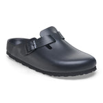 Birkenstock Boston Exquisite black leather clog with adjustable buckle strap