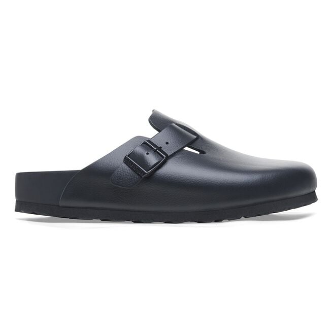 Black Birkenstock Boston Exquisite leather clog with adjustable buckle strap