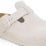 Birkenstock Boston clog in light beige suede with adjustable strap