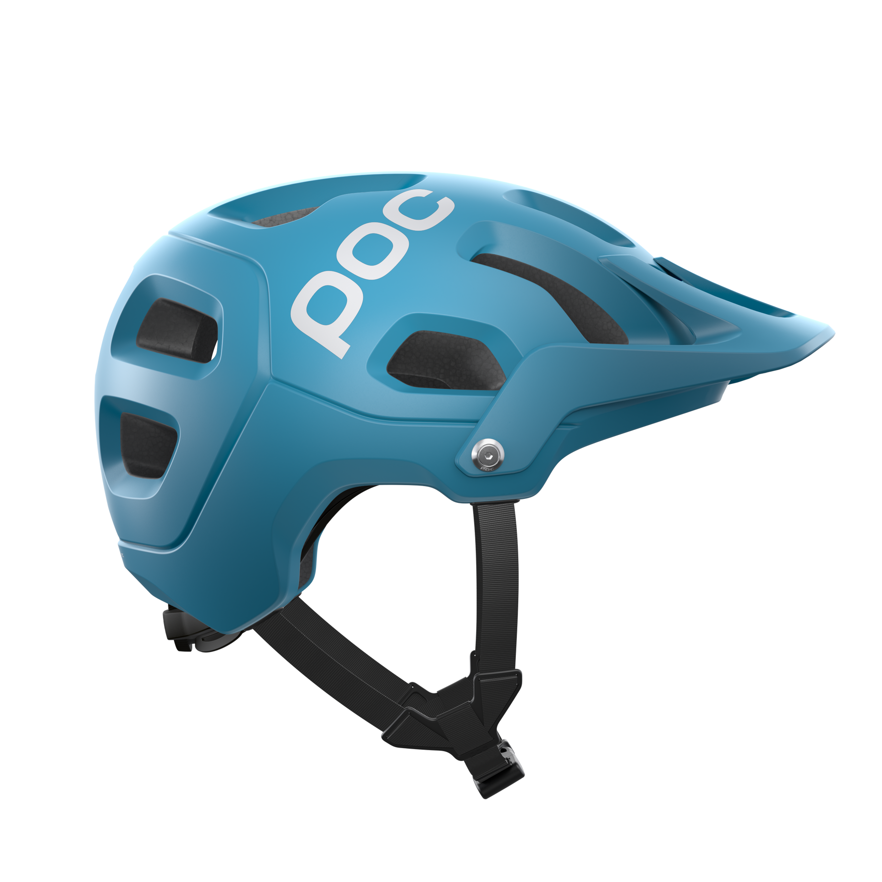 POC Tectal mountain bike helmet in Basalt Blue Matt color with extended rear coverage