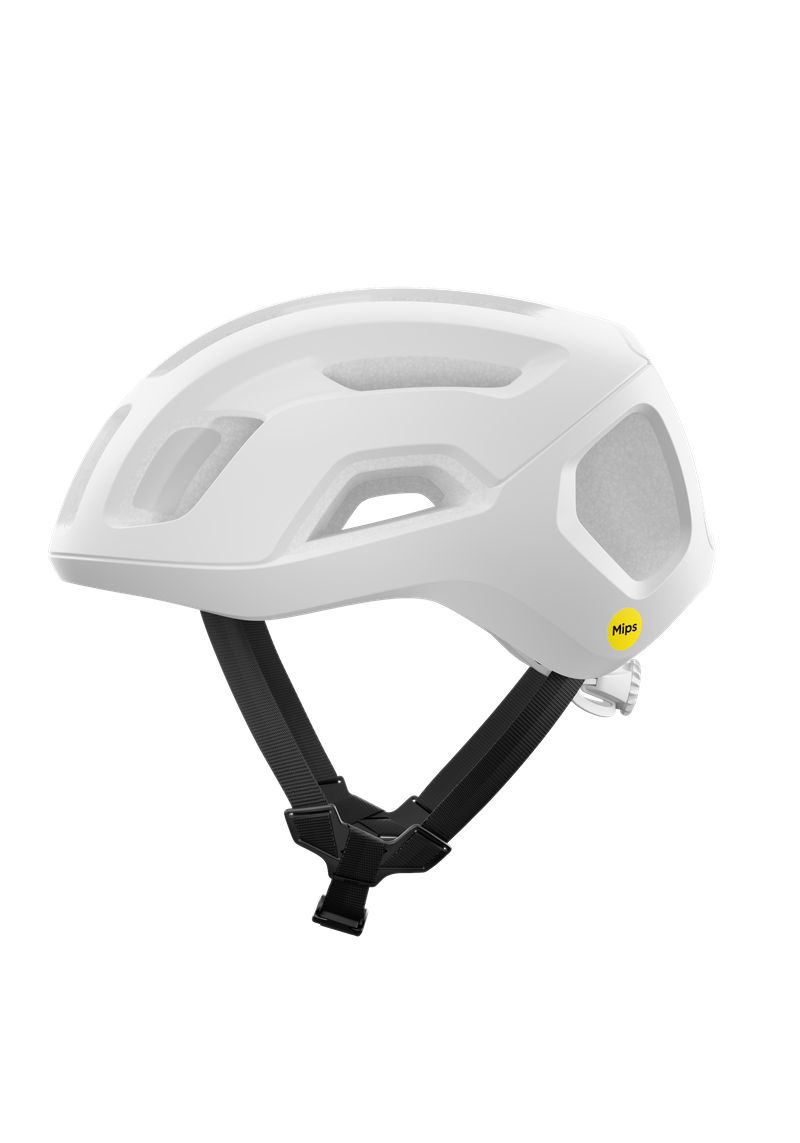 POC Ventral Air MIPS cycling helmet in white with yellow MIPS logo