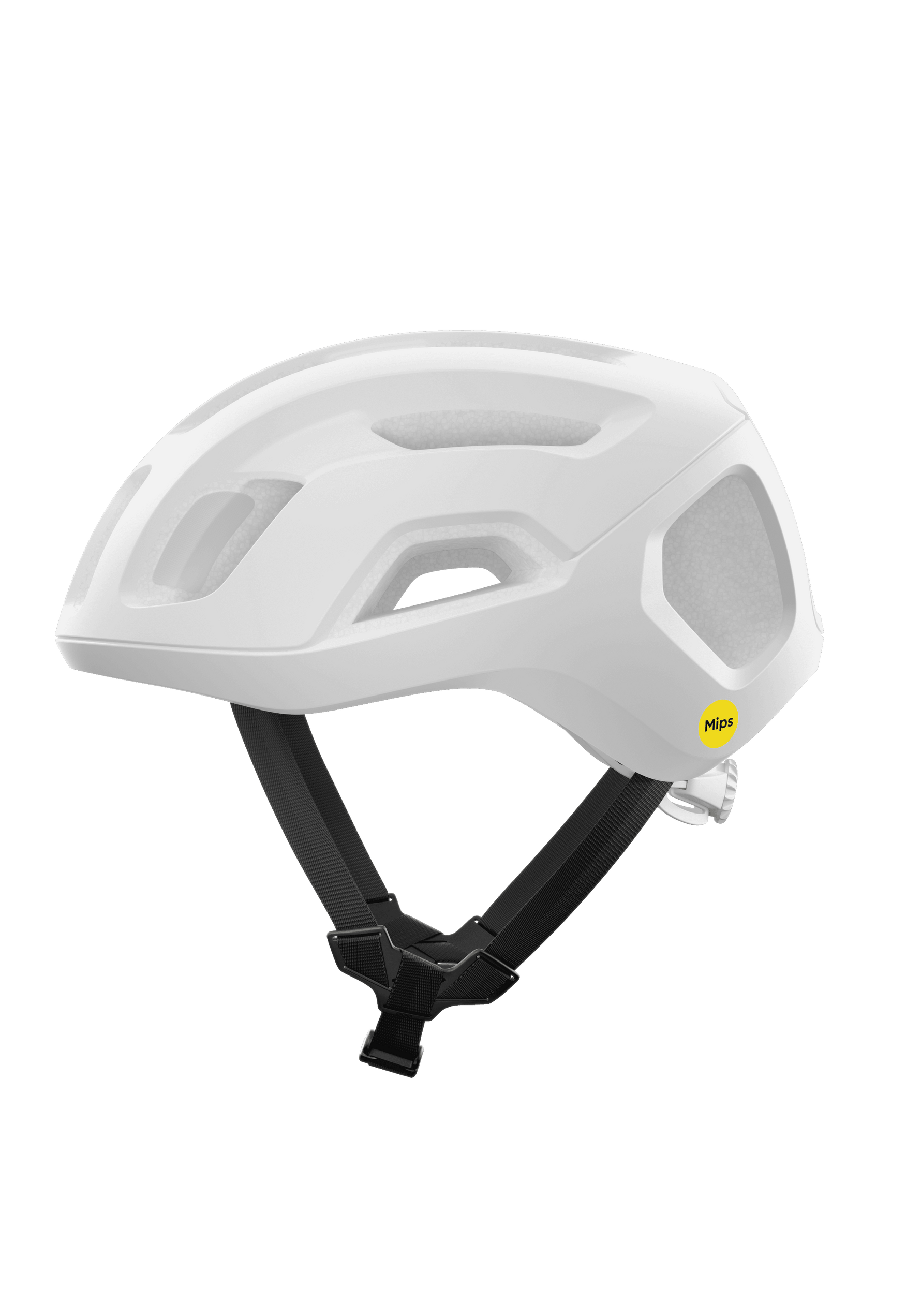 POC Ventral Air MIPS cycling helmet in white with black chin strap