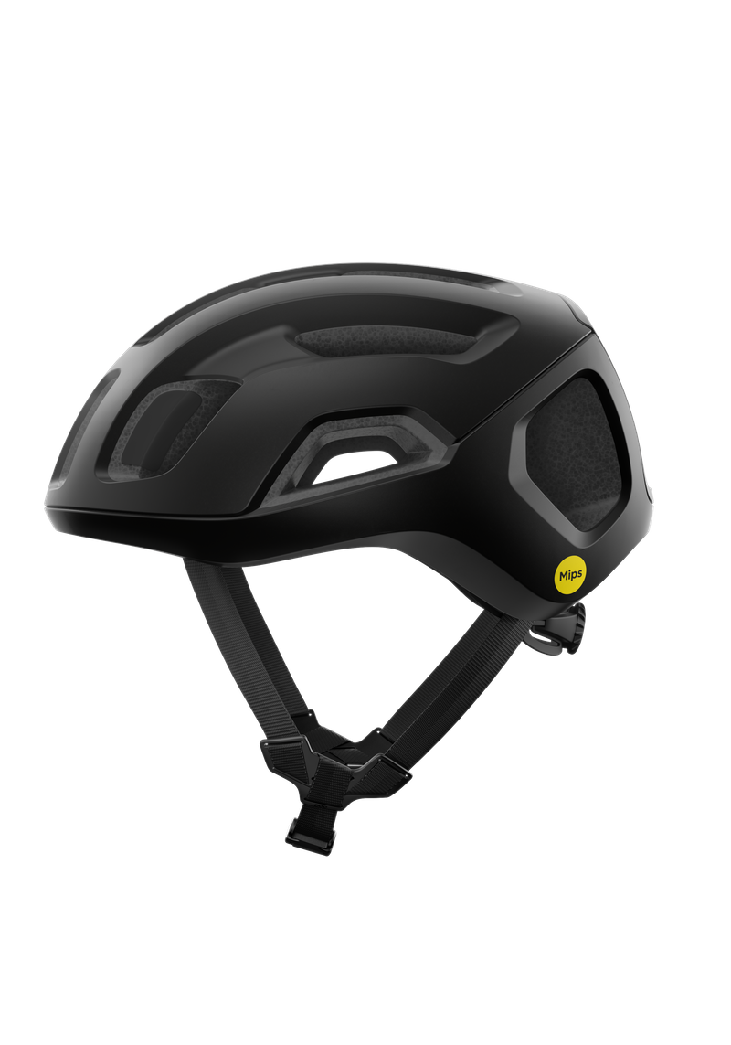 POC Ventral Air MIPS cycling helmet in black with MIPS technology badge