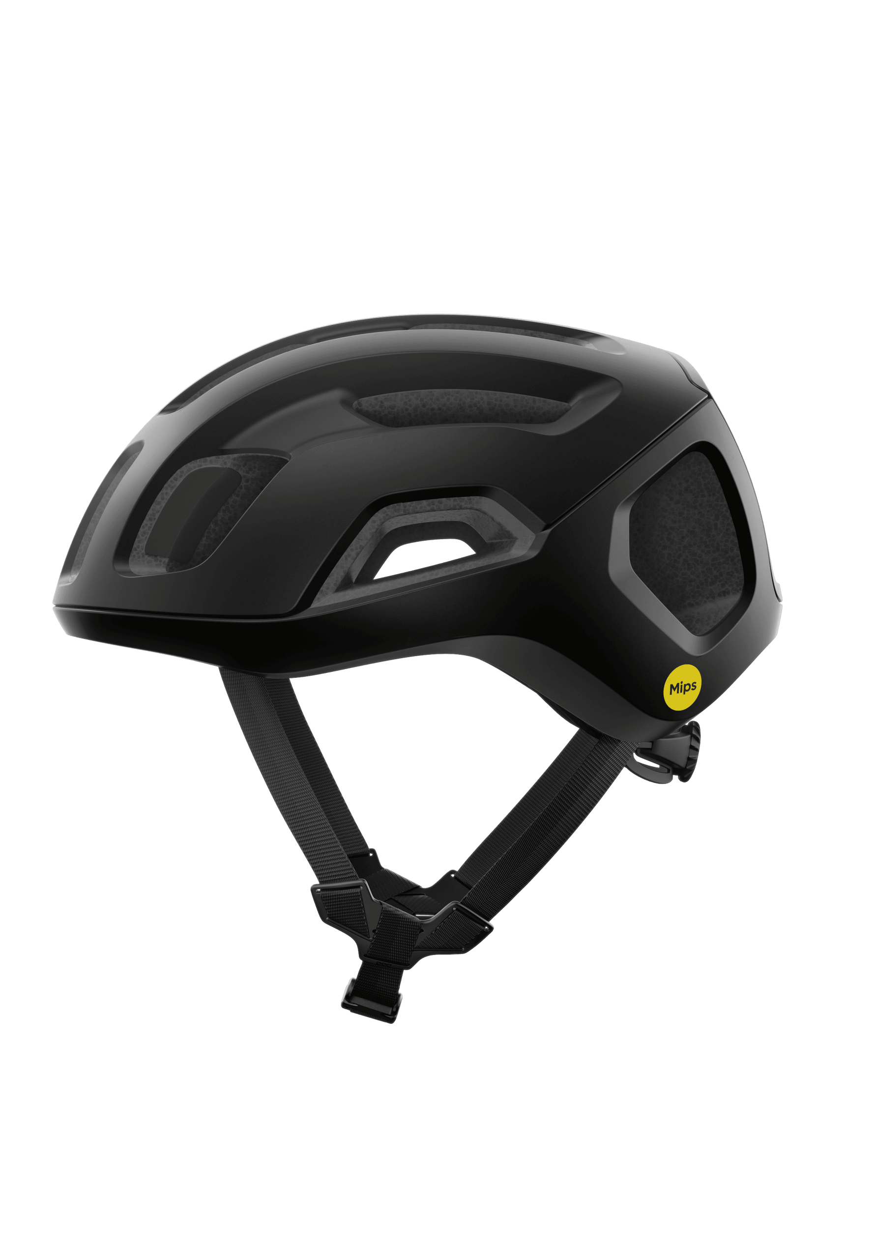 POC Ventral Air MIPS cycling helmet in matte black with ventilation channels
