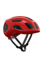 POC Ventral Air MIPS cycling helmet in red with ventilation holes and black straps
