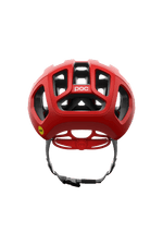 POC Ventral Air MIPS cycling helmet in matte red with ventilation holes
