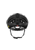 POC Omne Ultra MIPS cycling helmet in uranium black matte finish, rear view