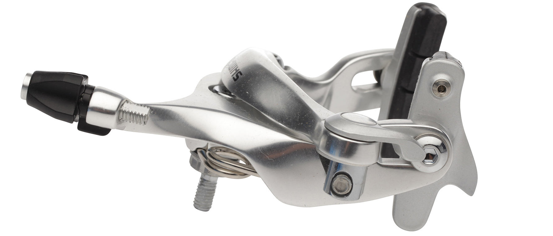 Shimano BR-R650 long reach silver rear brake caliper with professional studio lighting