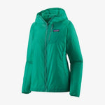 Patagonia Women's Houdini Jacket in Fresh Teal with hood and full zip