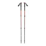 Black Diamond Trail trekking poles with red shafts and black grips on white background