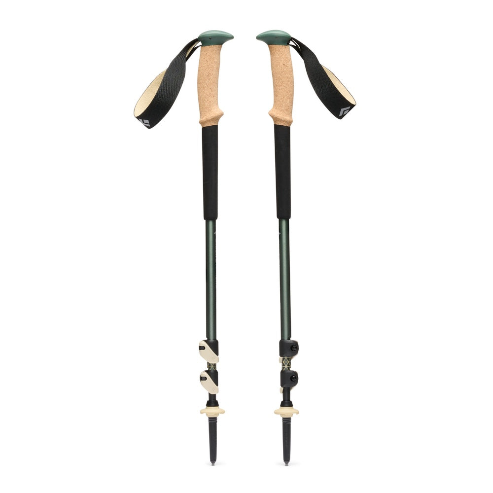 Black Diamond Trail Cork Trekking Poles with cork grips and adjustable straps
