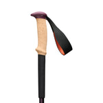 Black Diamond Trail Cork trekking pole with purple handle and wrist strap