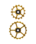 CeramicSpeed OSPW gold anodized pulley wheels set, upper 15T and lower 19T