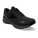 Brooks Ghost 15 men's running shoes in black colorway with mesh upper