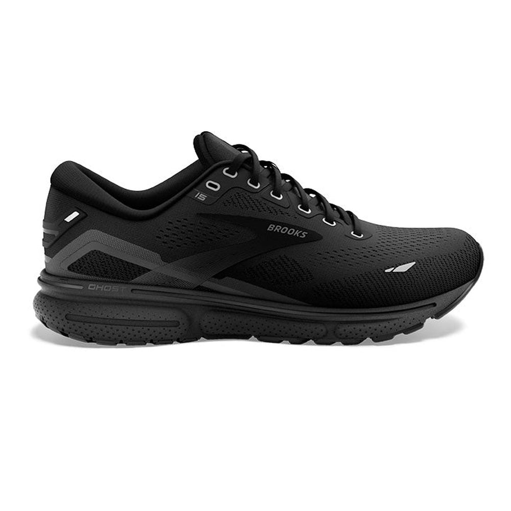 Brooks Ghost 15 men's running shoe in black and grey colorway