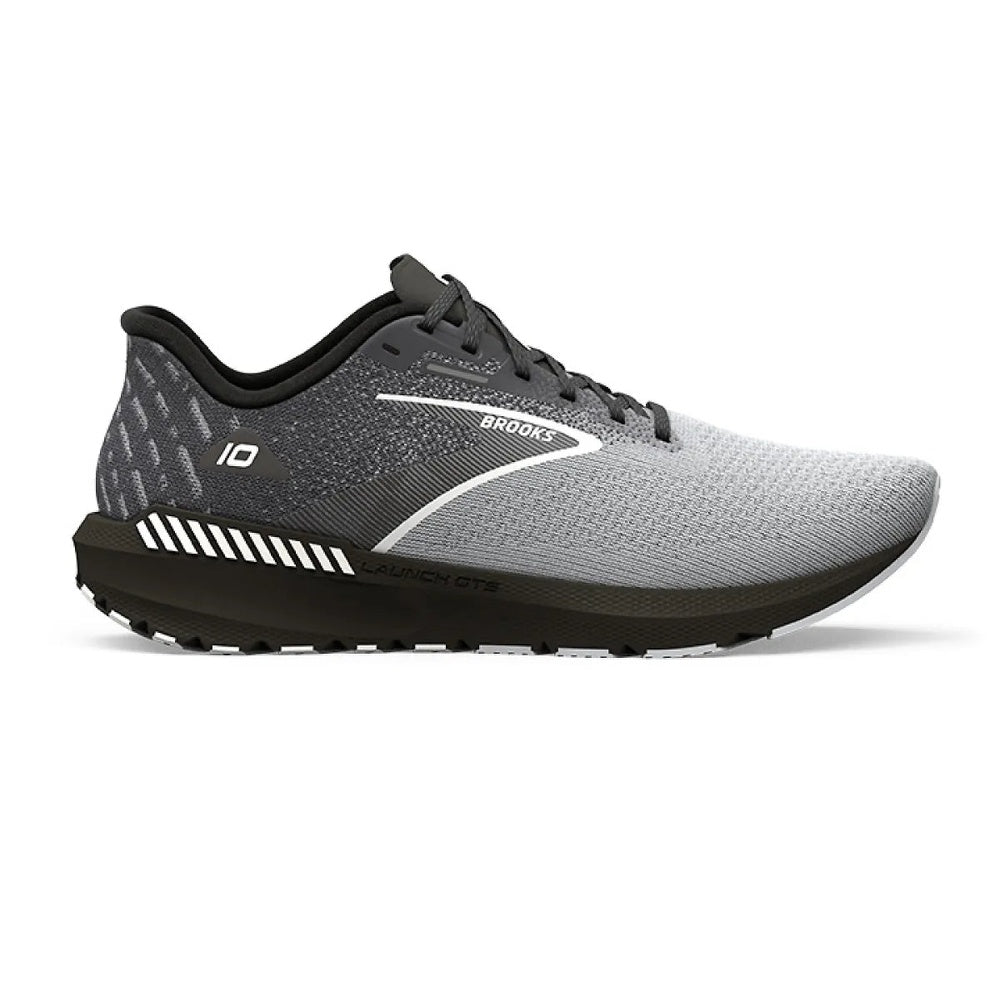 Brooks Launch GTS 10 men's running shoe in gray and black colorway
