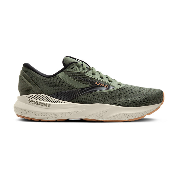 Brooks Adrenaline GTS 24 men's running shoe in thyme green colorway