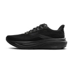 Brooks Ghost 17 men's running shoe in all black colorway on white background