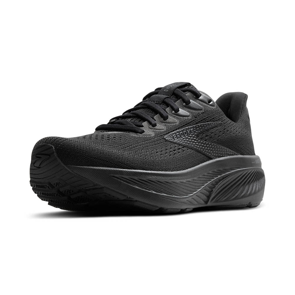 Brooks Ghost 17 men's running shoe in black colorway on white background