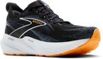Brooks Glycerin 22 men's running shoe in black with blue mesh and orange sole