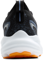 Brooks Glycerin 22 men's running shoe in black with blue accents and orange sole