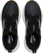 Brooks Glycerin 22 men's running shoes in black with blue accents and orange details