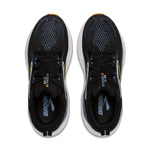 Brooks Glycerin GTS 22 men's running shoe in black with blue and orange accents