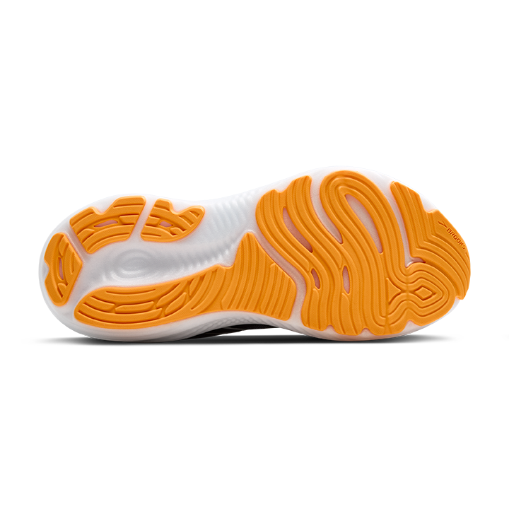 Brooks Glycerin GTS 22 men's running shoe in black with white midsole and orange outsole