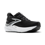 Brooks Glycerin GTS 22 men's running shoe in black with white midsole and silver accents