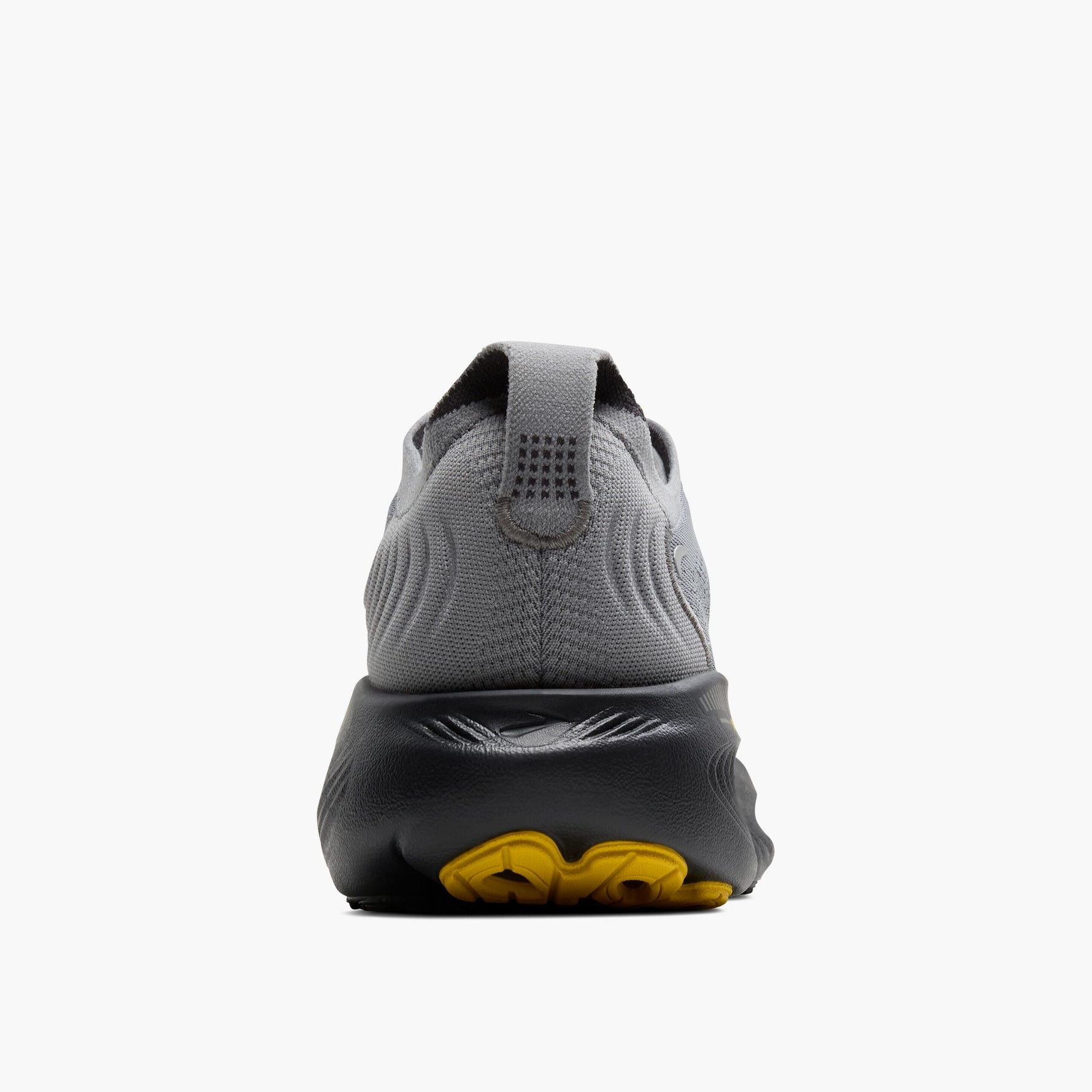 Brooks Adrenaline GTS 25 men's running shoe in primer grey with yellow outsole accents