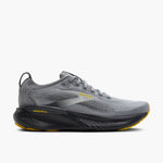 Brooks Adrenaline GTS 25 men's running shoe in primer grey with yellow accents