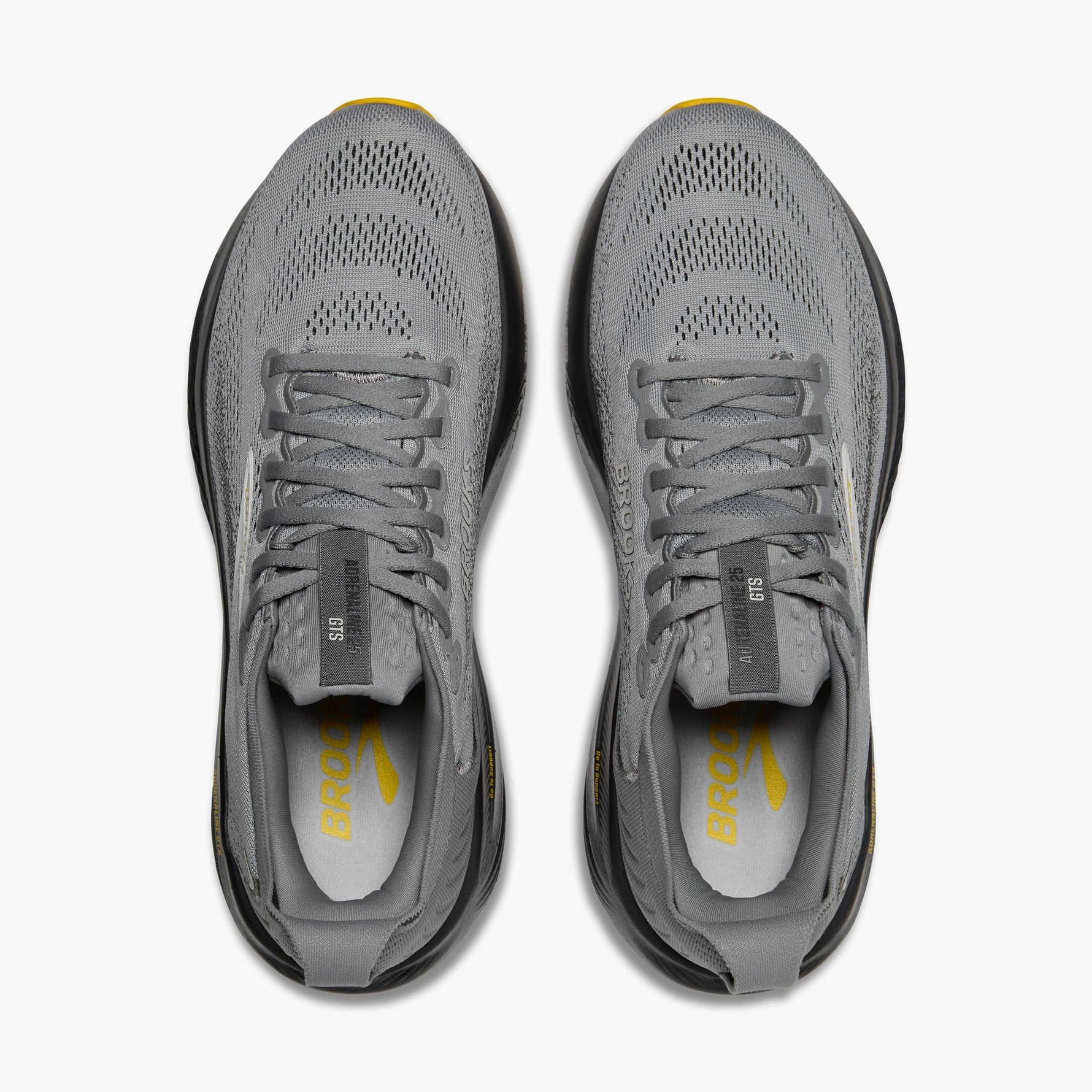 Brooks Adrenaline GTS 25 men's running shoe in primer grey with black accents