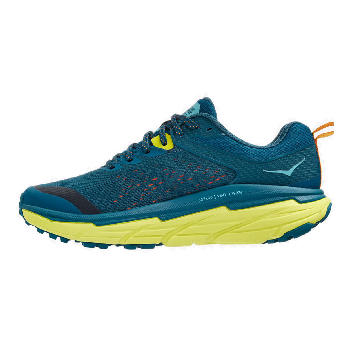 Hoka Challenger ATR 6 men's trail running shoe in blue coral and evening primrose colorway