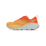 Hoka Bondi 8 men's running shoe in orange and amber yellow colorway