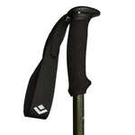 Black Diamond trekking pole handle with foam grip and black wrist strap