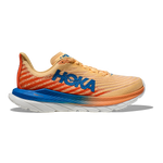 Hoka Mach 5 men's running shoe in orange and blue colorway