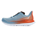 Hoka Mach 5 running shoe in light blue and orange colorway
