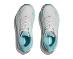 Hoka Clifton 9 women's running shoes in frost white with rose gold details