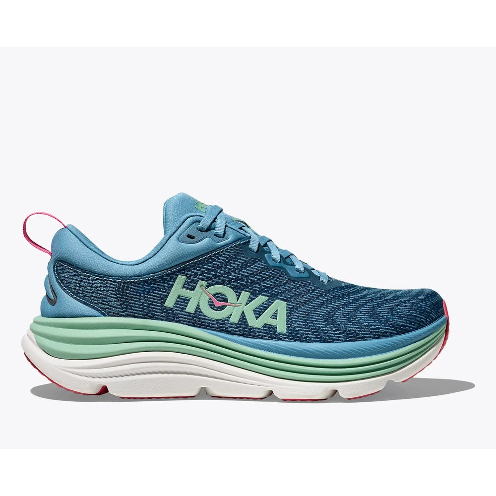 Hoka Gaviota 5 women's running shoe in teal and shadow colorway