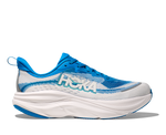 HOKA Skyflow men's running shoe in blue and white, lateral side view