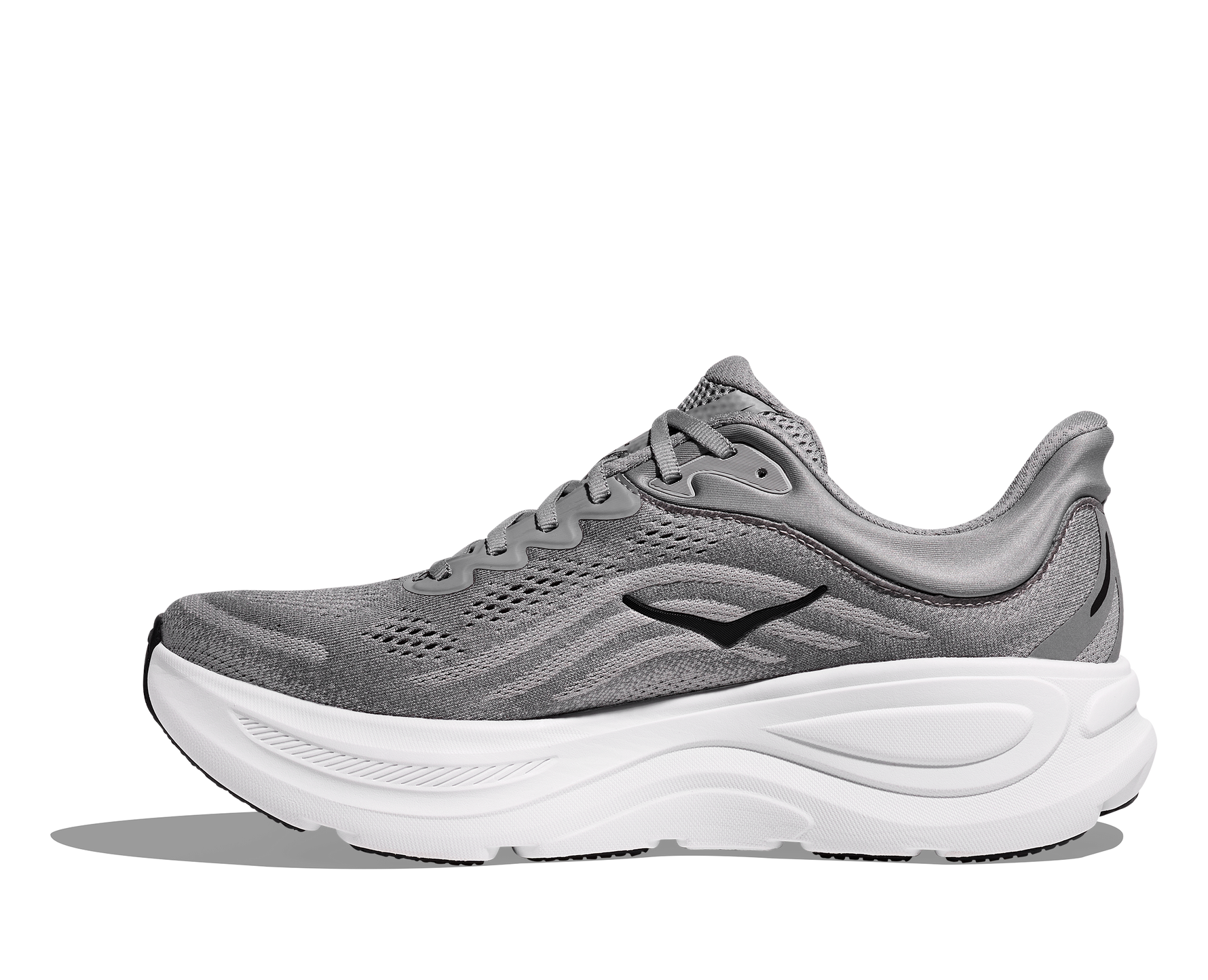 Hoka Bondi 9 men's running shoe in galactic grey with white midsole