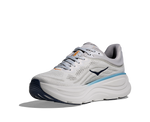 Hoka Bondi 9 men's running shoe in stardust grey with white mesh upper