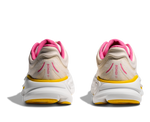 Hoka Bondi 9 women's running shoes in alabaster birch colorway, rear view