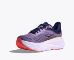 Hoka Bondi 9 women's running shoe in berry purple colorway with white midsole