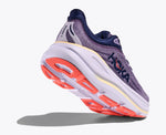 Hoka Bondi 9 women's running shoe in berry purple colorway with coral outsole