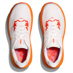 Hoka Clifton 10 women's running shoes in frost white with orange zest accents