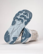 Hoka Clifton 10 women's running shoes in grout and mineral blue colorway