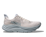 HOKA Clifton 10 women's shoe in Grout Mineral Blue, lateral side view showing full profile